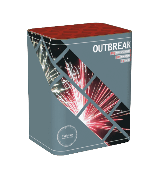 Outbreak 12 Shot Cake - Crackle Firework