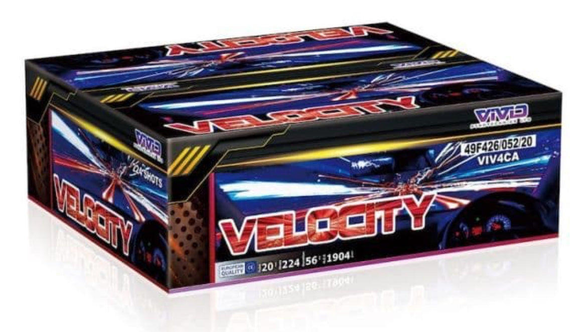 Vivid Velocity 224 Shot Compound Cake Barrage Firework