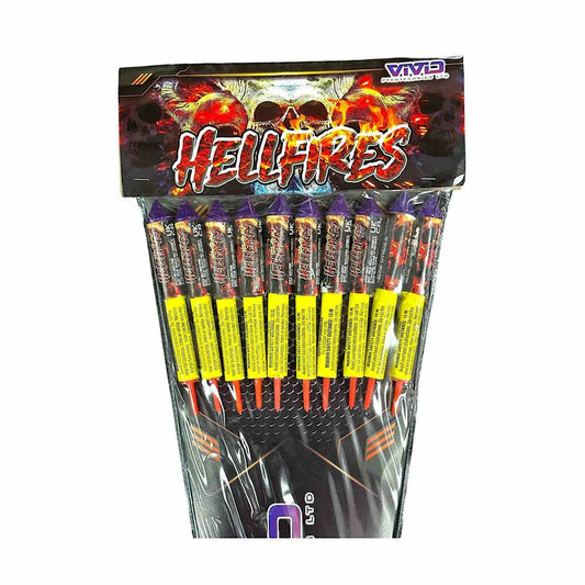 Vivid Hellfire Rockets- 10 Pack Of Fireworks