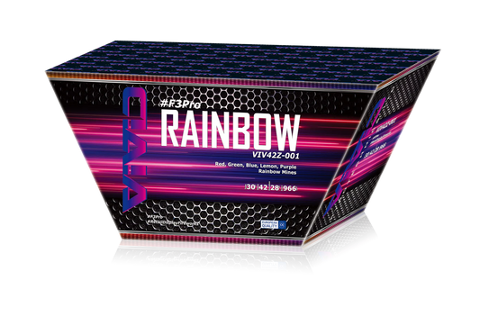 Vivid Rainbow Pro 42 Shot LOW NOISE Firework