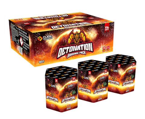 Detonation 6 Packs Of 19 Shot Barrage Fireworks